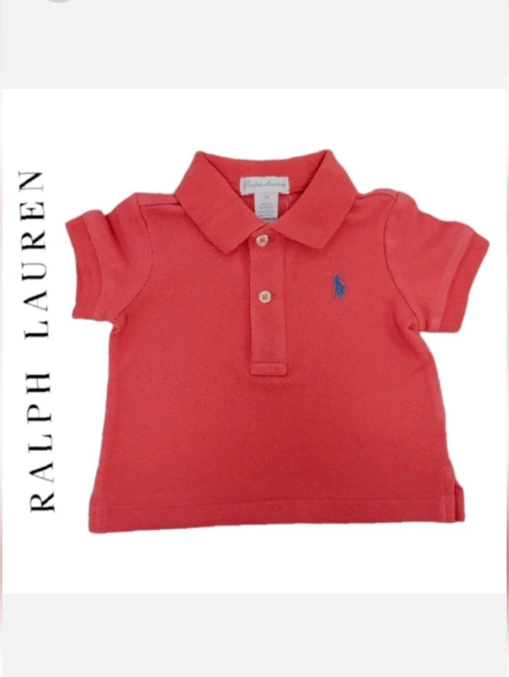 Ralph Lauren Cotton Pique Polo Amalfi Red Sz 3mo Infant